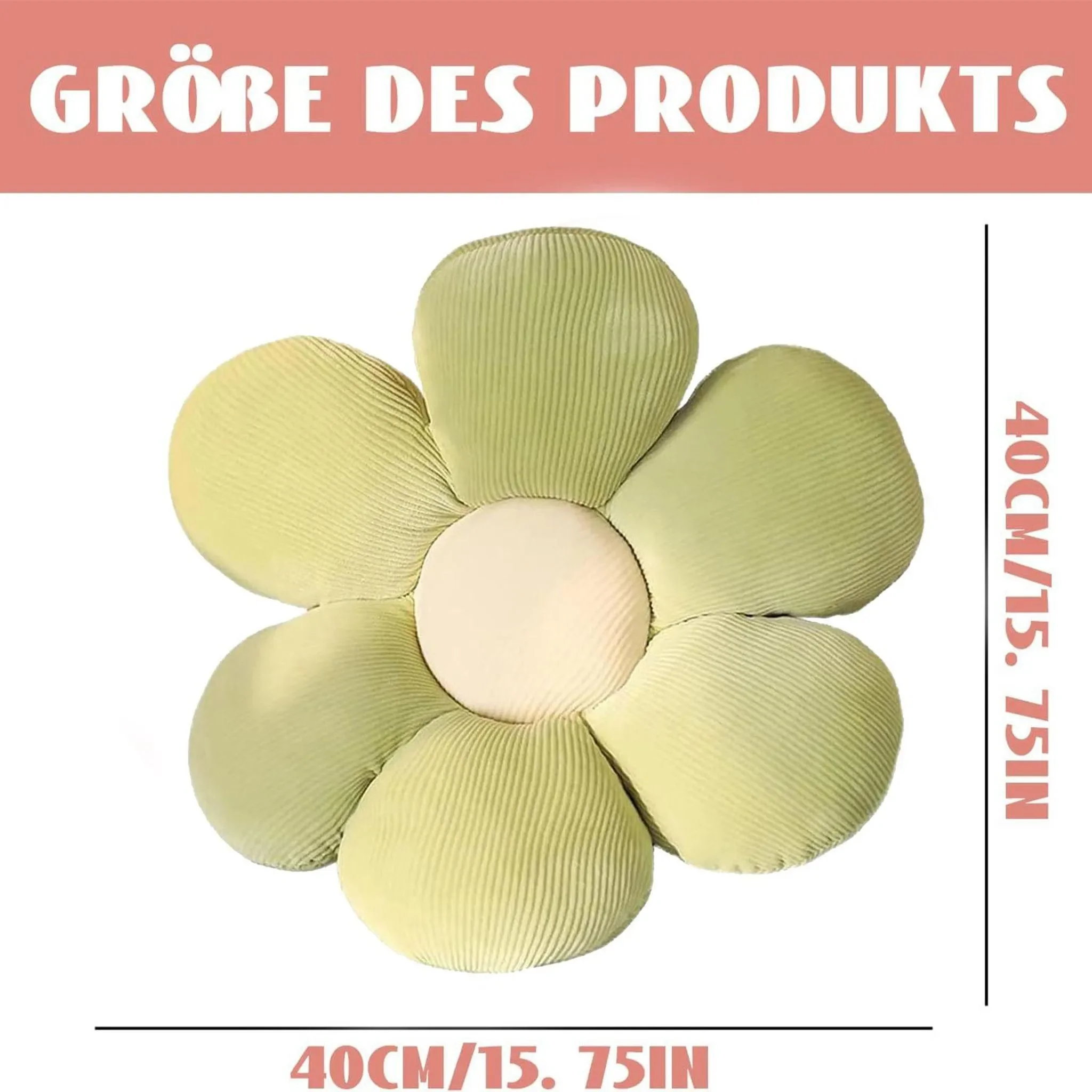 Dekokissen „Sonnenblume“ – Blumenform, 40 cm
